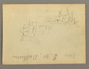 Name written, Sailships, possibly 1868 by Frederic Edwin Church