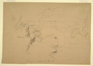 Niagara Falls, View from Goat Island, March 19, 1856 by Frederic Edwin Church