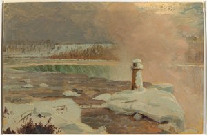 Niagara River and Falls in Snow, March 1856 by Frederic Edwin Church