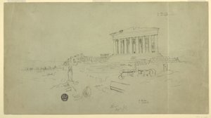 Parthenon and Erectheion, Athens, April 1869 by Frederic Edwin Church