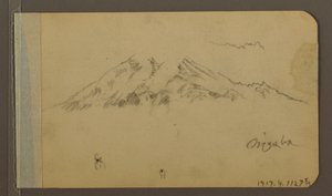 Peak of the Orizaba, figure; Verso: Plain and mountain ranges, 1889 by Frederic Edwin Church