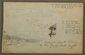 Popayan, Colombia; Verso: Mountain Landscape, Colombia, August 9, 1853 by Frederic Edwin Church