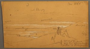River through Mountain Valley with Sky and Crescent Moon, November 1866 by Frederic Edwin Church