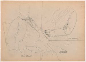 Robert L. Stuart Seated, First Portrait, for the Presbyterian Hospital; Mr. W. Armory, Chest and Arm Study, 1881 by Frederic Edwin Church