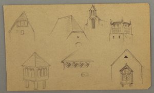 Roof Studies, Austria (?), 1868 by Frederic Edwin Church