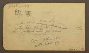 Rugged Mountain Across a Plain; Verso: Figures, Landscape, December 12, 1884 by Frederic Edwin Church