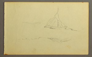 Sailboat Seen from Port Side, 1845 by Frederic Edwin Church