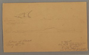 Sailship, Mountainous Coast, Islands, May 29, 1868 by Frederic Edwin Church