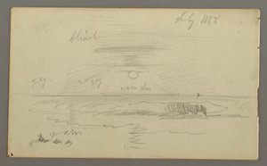 Sky with low sun over water, July 1858