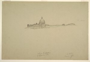 St. Peters and the Vatican Palace from the Northeast, March 18, 1869 by Frederic Edwin Church