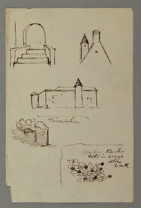 Stairs, Rooftop with Tower, Stone Wall, possibly 1869 by Frederic Edwin Church