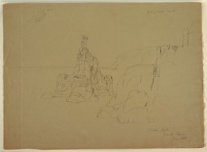 Statue Rock, September 1851 by Frederic Edwin Church