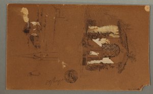 Studies of Chalet, Man with a Pipe, Ducks, 1868 by Frederic Edwin Church