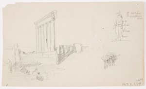 Temple of Jupiter at Sunrise, Baalbek, May 7, 1868 by Frederic Edwin Church