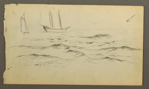 Two Sailboats, Waves, possibly 1860 by Frederic Edwin Church
