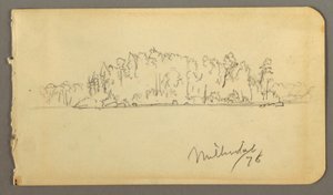 Drawing, Wooded Shore, 1878 by Frederic Edwin Church