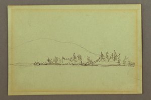 Wooded Shore, Mountain, possibly 1856 by Frederic Edwin Church