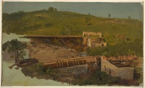 Hill with Viaducts and Ruined Mills, Near Catskill, New York by Frederic Edwin Church