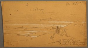River through Mountain Valley with Sky and Crescent Moon by Frederic Edwin Church