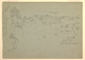 Tower at Lydda, and Ramleh Seen from Ramleh Tower, Palestine by Frederic Edwin Church