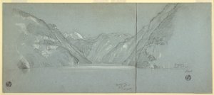 View of Lake Konigssee with the Falkenstein, near Berchtesgaden, Bavaria, Germany, Part 2 by Frederic Edwin Church