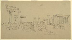 View of the Parthenon and Surrounding Ruin Fragments from the West, Athens, Greece
