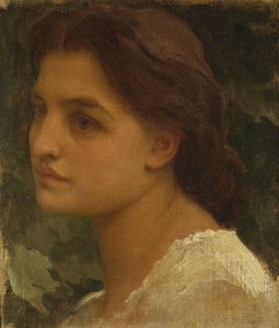 Portrait of a Young Lady, Small Bust Length, Wearing a White Dress