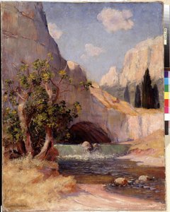 View of Fontaine du Vaucluse Landscape of Provence by Frederic Montenard