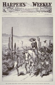 Apache Scouts lead army patrol on pursuit of Geronimo (1829-1909) from 