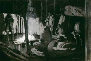 First and Best Camp of the Trip by Frederic Remington