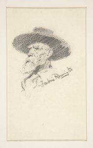 Head of a man by Frederic Remington