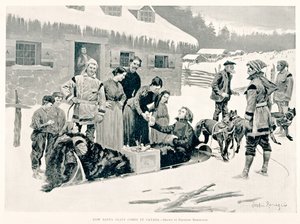 How Santa Claus Comes in Canada by Frederic Remington