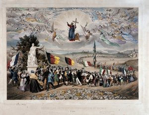 The Universal Democratic and Social Republic Procession of the European Peoples in Union and Fraternity. Lithograph by Frederic Sorrieu, 1848