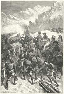 Napoleon leading his army over the Alps by Frederic Theodore (after) Lix