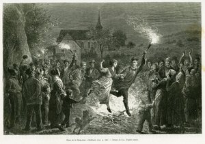 Fire of Saint John in Sulzbach. Engraving by Lix to illustrate the story 
