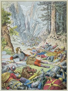 Roland died at the Battle of Roncesvalles by Frederic Theodore Lix