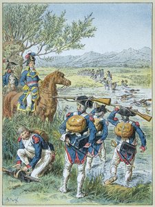 Second Battle of Zurich - Passage of the Lintz in 1799 by the Army of Massena by Frederic Theodore Lix