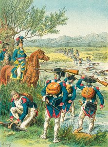The Battle of Zurich - Crossing the Lintz by Frederic Theodore Lix