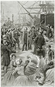 Victor Hugo hails a universal republic during a speech while in exile on 1st August 1852, 19th Century by Frederic Theodore Lix