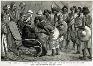 The Soudan: Friendly natives doing homage to the Sheik el Morgani, from 