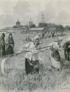 A Convent in Novgorod: Nuns Making Hay by Frederic de Haenen