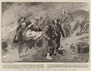 A Narrow Escape for the Wounded, A Field Hospital on Fire by Frederic de Haenen