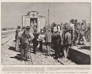 A Sad Home-Coming, Arrival of the Boer Red Cross Train with Wounded at Pretoria by Frederic de Haenen