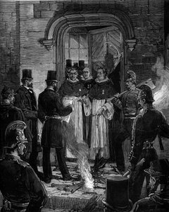 Expulsion of Dominicans from Rue de Jean de Beauvais in Paris by Frederic de Haenen