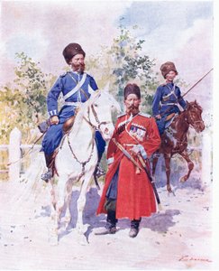 Russian soldiers c.1900 by Frederic de Haenen