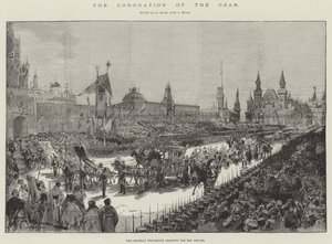 The Coronation of the Czar, the Imperial Procession crossing the Red Square by Frederic de Haenen