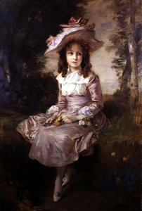 Portrait of a Young Girl in a Pink Dress