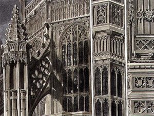 Fragments and Parts of the Exterior of Henry the Seventh Chapel, plate 12 from 