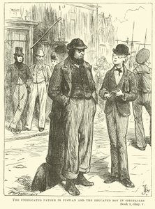 The Uneducated Father in Fustian and the Educated Boy in Spectacles by Frederick Barnard