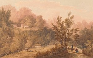 A Lane with Figures - Isle of Wight by Frederick Calvert